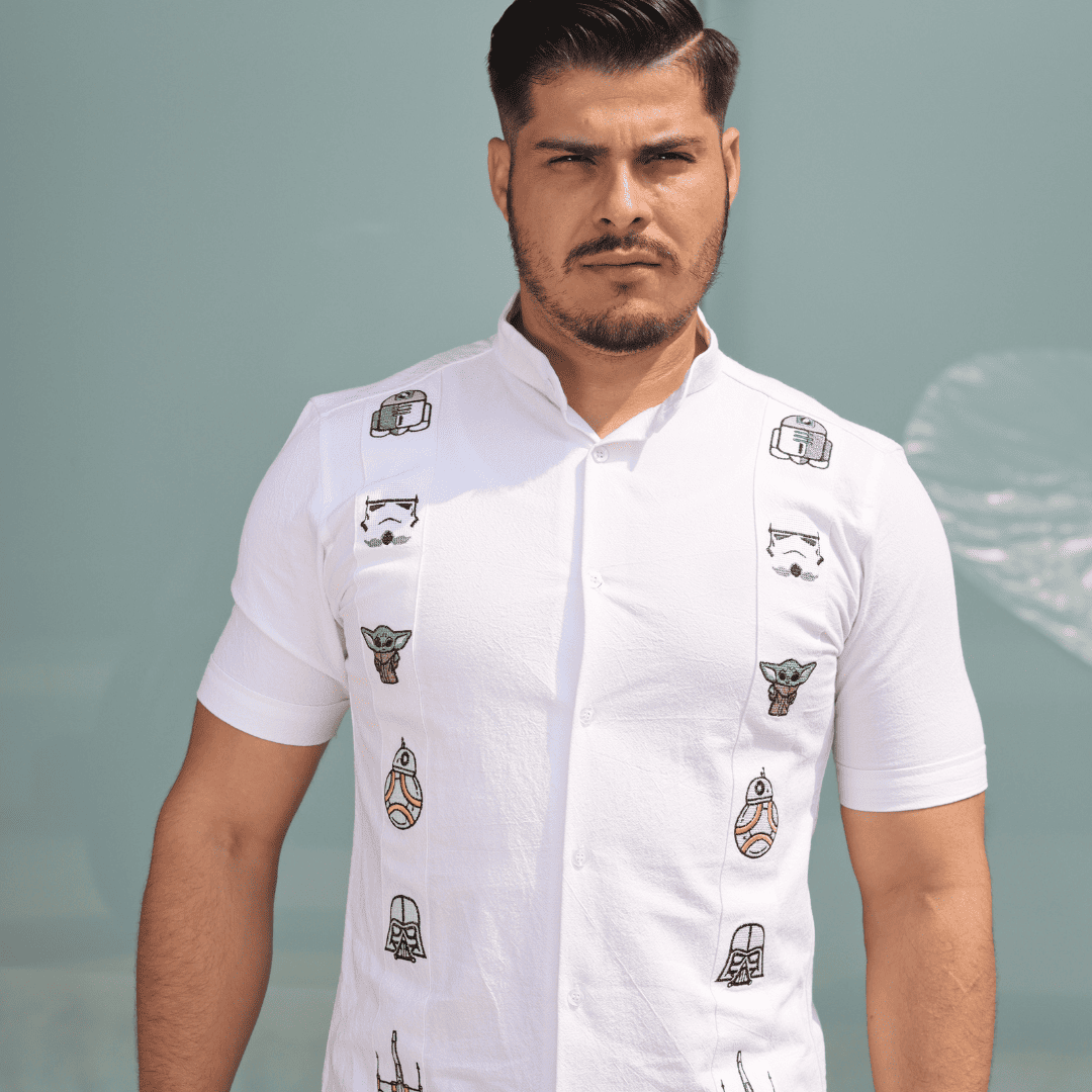 Camisa Guayabera Galáctica LeMaan Tienda de Moda Artesanal
