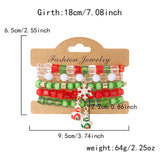 Soft Clay Crystal Christmas Bracelet Set with Drip Paint Christmas Color Letter Bead Bracelet Set for Women