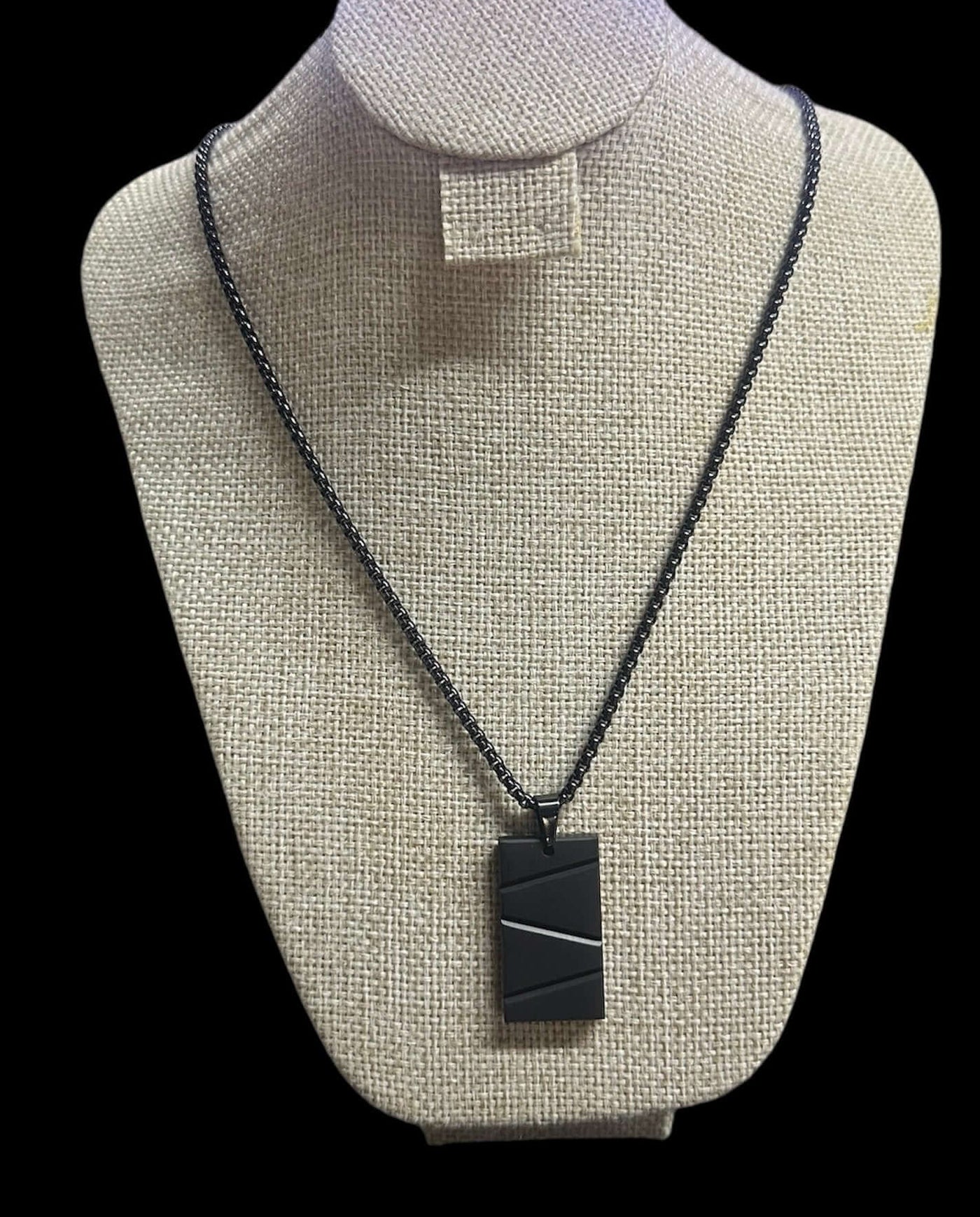 Cadena Negra Placa All In Men Joyeria