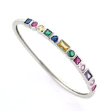 Fashion geometric heart-shaped color bracelet with copper inlaid zircon