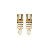 Geometric artificial pearl earrings, French retro court style earrings, fashionable and high-end
