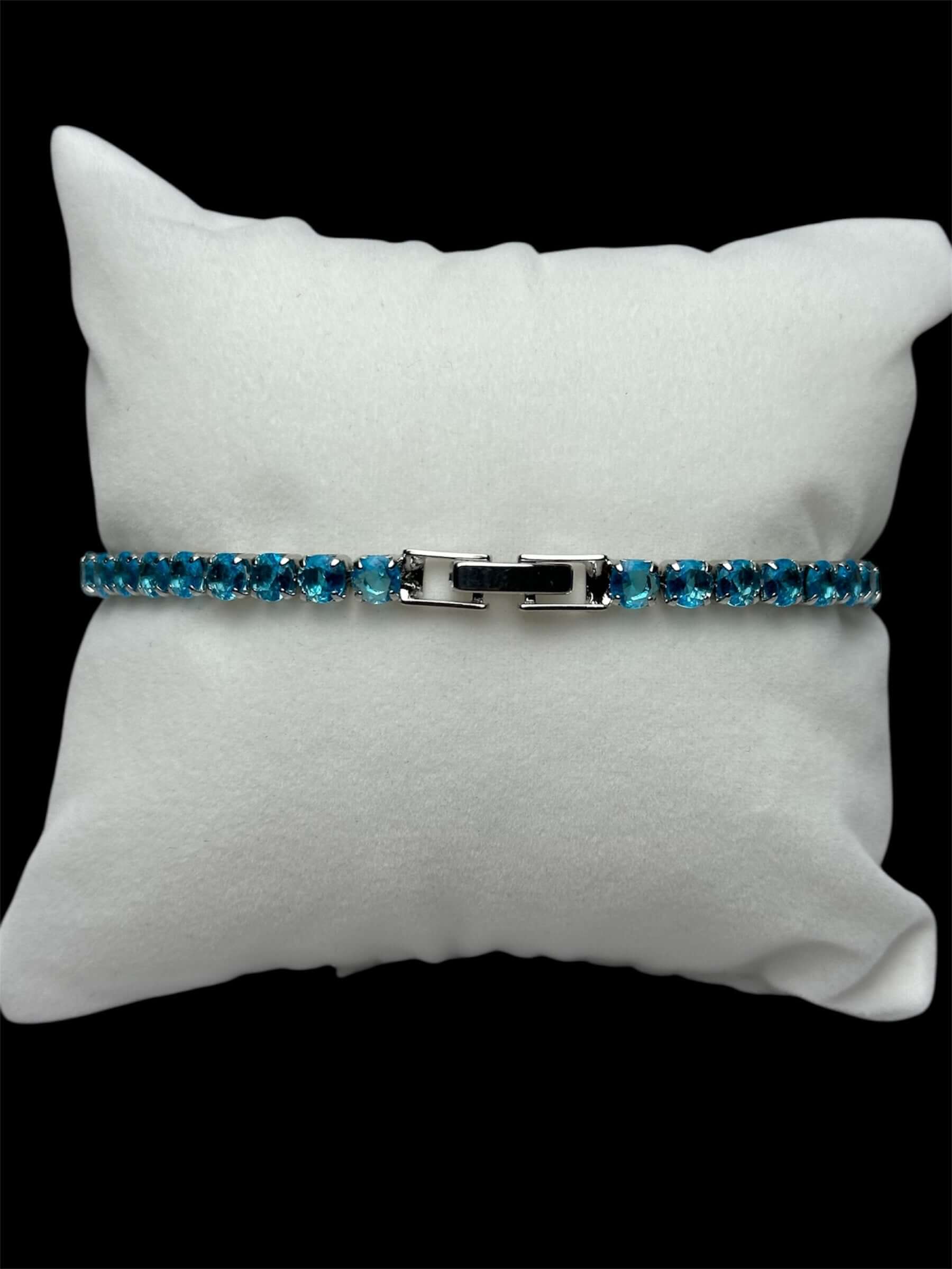 Pulsera Tenis 3 mm Azul Cielo All In Men Joyeria