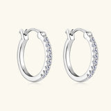 925 Sterling Silver Moissanite Huggie Earrings