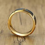 Tungsten Steel Jewelry Black Gold Mens Tungsten Steel Ring Tungsten Gold