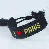 Embroidered Eiffel Tower ethnic style woven ribbon wrist strap Paris Sports Games wristband souvenir from France