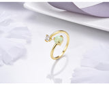 S925 Sterling Silver Australian Gem Open Ring European And American Simple Inlaid Zircon Women's Ring