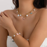 Ocean style fish tail imitation pearl tassel necklace necklaces beach starfish shell pendant accessories