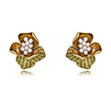 Rose, Langlang, Pearl, Earnail, Vintage, Vintage, Vintage, Antique, Flower, Diamond, Silver Needle, Earnail Clip, Earring