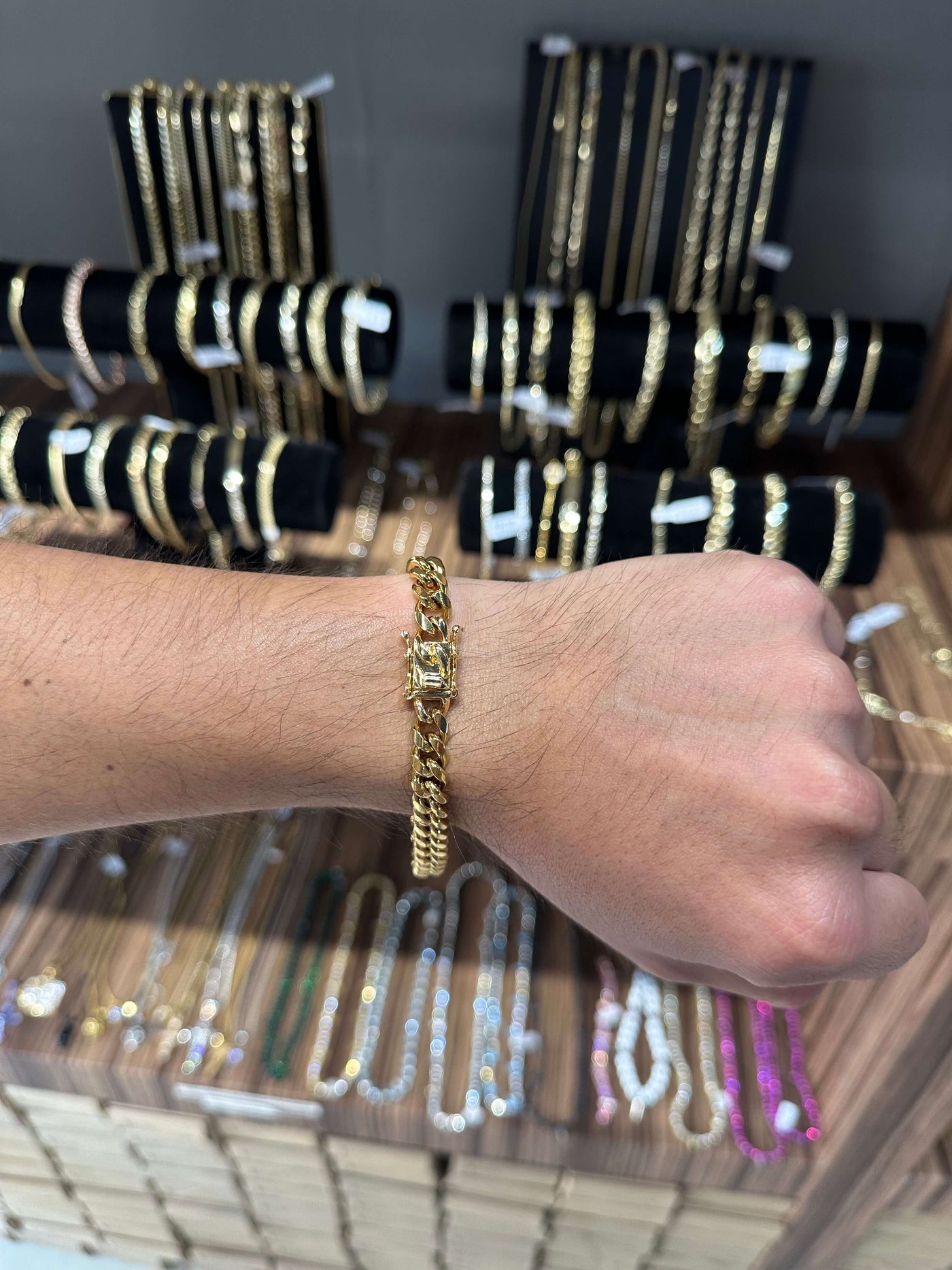 Pulsera Dorada Broche de Caja Dorada 7 mm All In Men Joyeria