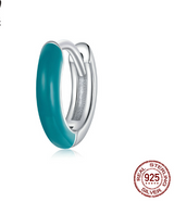 Sterling Silver Single Two Tone Ear Buckle Platinum Plated Color Oil Drop Single Fashion Versatile Earring