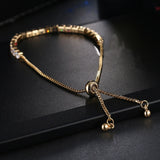 Fashion Round Cubic Zirconia Tennis Adjustable Bracelet Bangle For Women White Gold Color Crystal Bracelets Wedding Jewelry Gift