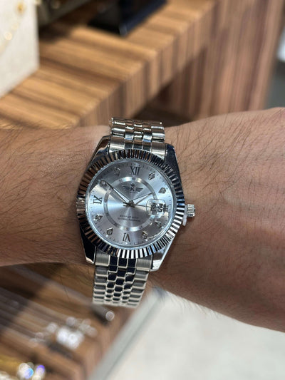 Reloj Tipo Rlx Plata Blanco All In Men Joyeria