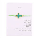 Fashion Handmade Braided Rope Bracelet Never Fade Gold Color Charm Bracelet for Women Adjustable Rope Resin Charm Jewelry