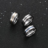 Men's domineering ring, concave and messy personality, blue student tail ring