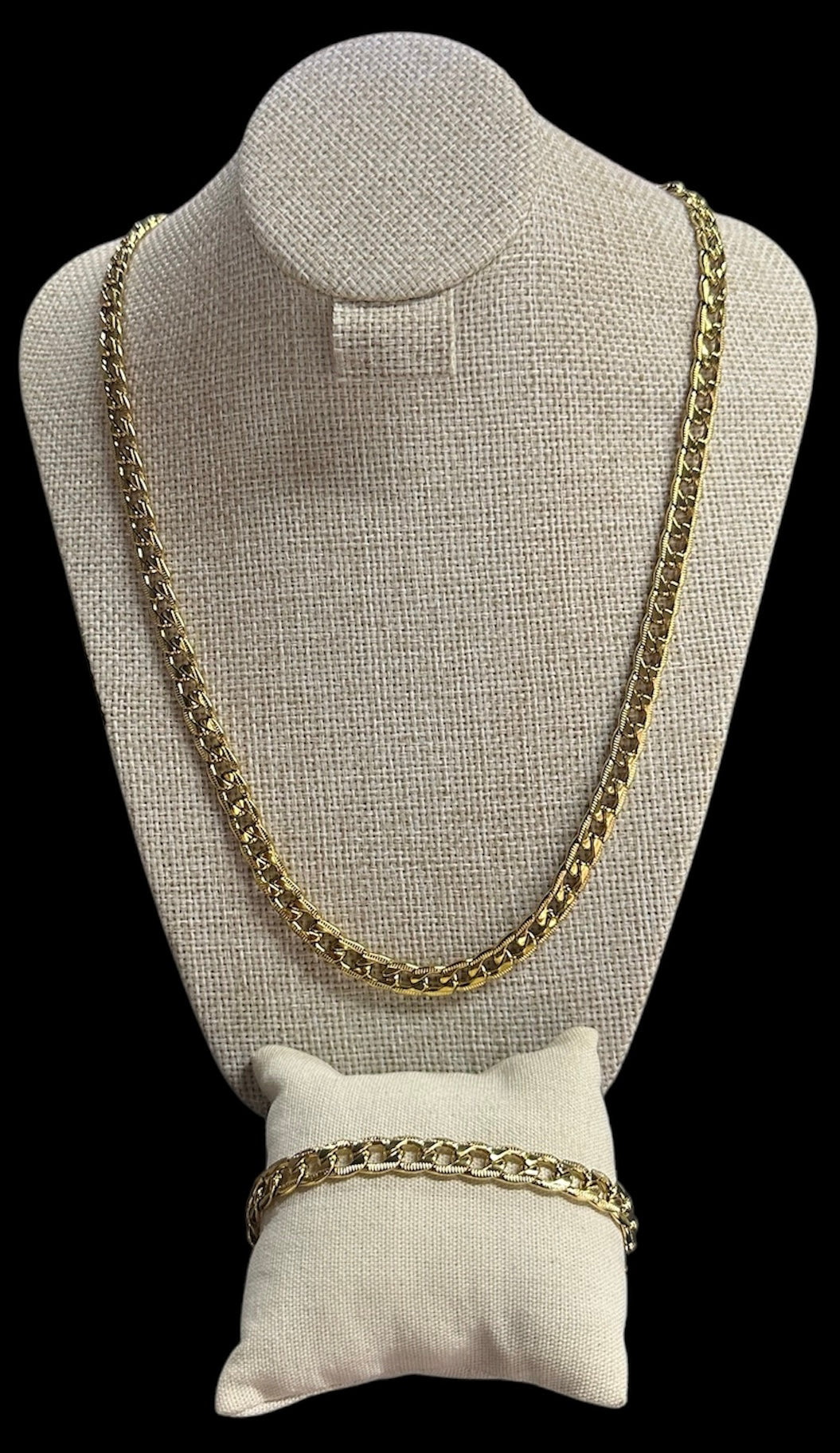 Set Cubano Plano 7 mm Acero Inoxidable All In Men Joyeria