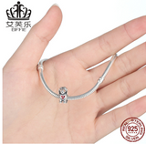 Popular Sterling Silver s925 Spacer Beads Personality Inlaid Puppy Animal DIY String Spacer Accessories C016