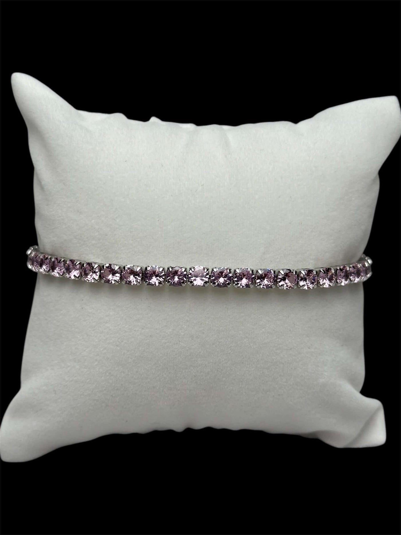 Pulsera Tenis 3 mm Rosa Plata All In Men Joyeria