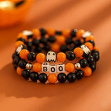 Ins style Ghost Pumpkin Multi layer Soft Ceramic Bracelet Halloween Party Ghost Witch Bracelet