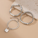 Minimally designed pearl bead bracelet with fashion sense and heart-shaped hollow Bracelet set