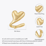 Mini Heart Ring For Women Bi Finger Brass Gold Plated Fashion Jewelry Copper Everydaywear Luck Romantic