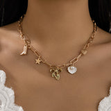 Ocean style fish tail imitation pearl tassel necklace necklaces beach starfish shell pendant accessories
