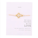 Fashion Handmade Braided Rope Bracelet Never Fade Gold Color Charm Bracelet for Women Adjustable Rope Resin Charm Jewelry