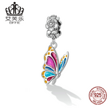 Avele Sterling Silver S925 Color Butterfly Pendant Bracelet Dripping Oil Exquisite Insect Pendant Accessories SCC22