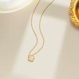13mm double-sided clover set necklace bracelet women's set