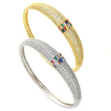 Copper inlaid zircon electroplating color preserving bracelet