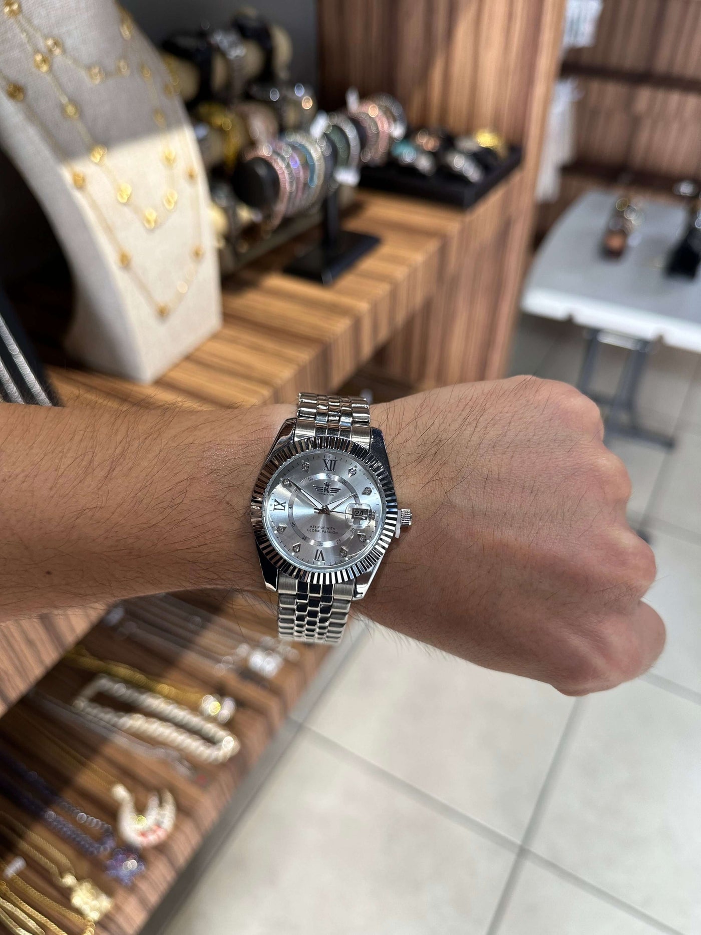 Reloj Tipo Rlx Plata Blanco All In Men Joyeria