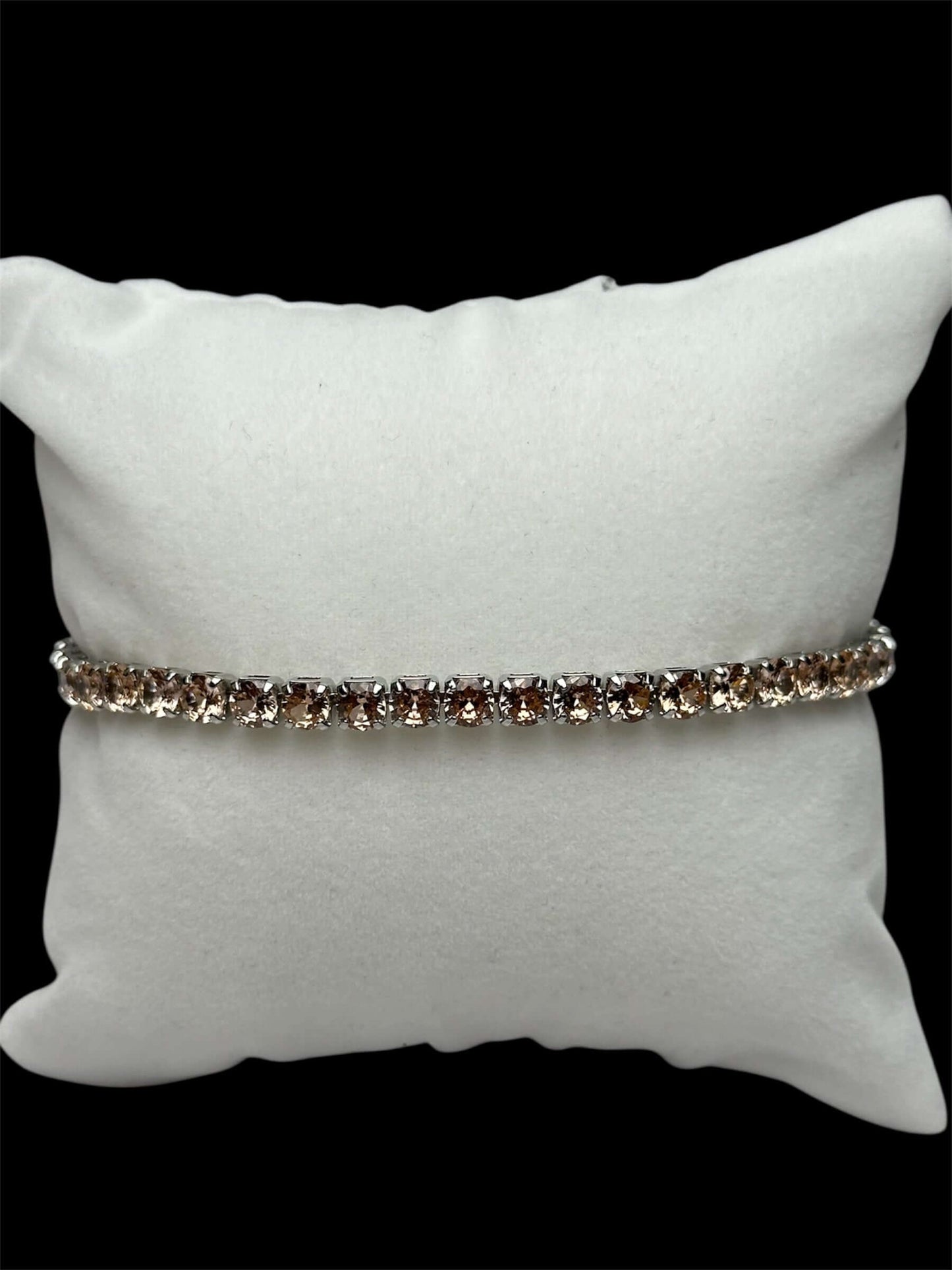 Pulsera Tenis 3 mm Crema Plata All In Men Joyeria