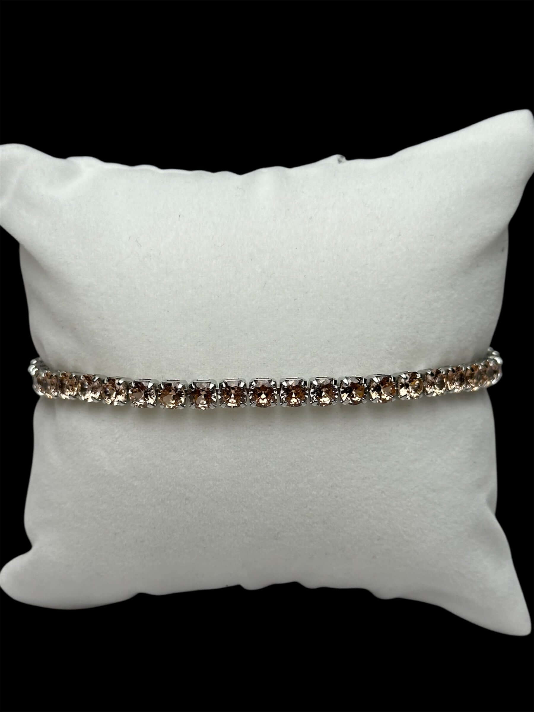 Pulsera Tenis 3 mm Crema Plata All In Men Joyeria