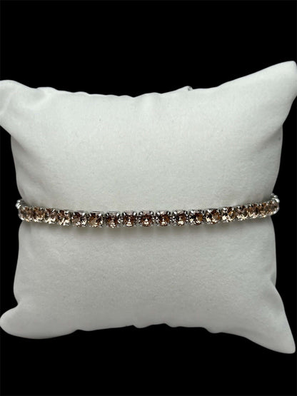 Pulsera Tenis 3 mm Crema Plata All In Men Joyeria