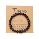 Natural stone beaded tiger eye picture stone bracelet zodiac bracelet