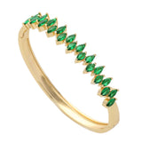 Super Sparkling Copper Inlaid Colorful Zircon Bracelet with Copper Plating