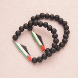 Drip glue stainless steel Palestinian flag map black bracelet bracelet