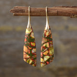 New Bohemian Emperor Stone Geometric Pendant Earrings, European and American Popular Natural Stone Jewelry