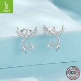 Silver Charm Original Confident Charm Phoenix Element Silver Ear Nail Female Elegant Temperament s925 Silver Ear Nail Earrings