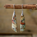 New Bohemian Emperor Stone Geometric Pendant Earrings, European and American Popular Natural Stone Jewelry