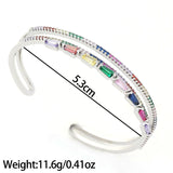 Double layer hollowed out opening inlaid with colored zirconium bracelet
