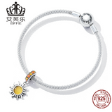 Avele Sterling Silver s925 Small Sun Pendant Bracelet Golden Glass Zircon Starry Sky Simple Pendant SCC2