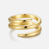 Spiral Line Rings For Women Gold Color Simple Ring Fashion Jewelry Stainless Steel Party