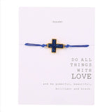 Fashion Handmade Braided Rope Bracelet Never Fade Gold Color Charm Bracelet for Women Adjustable Rope Resin Charm Jewelry