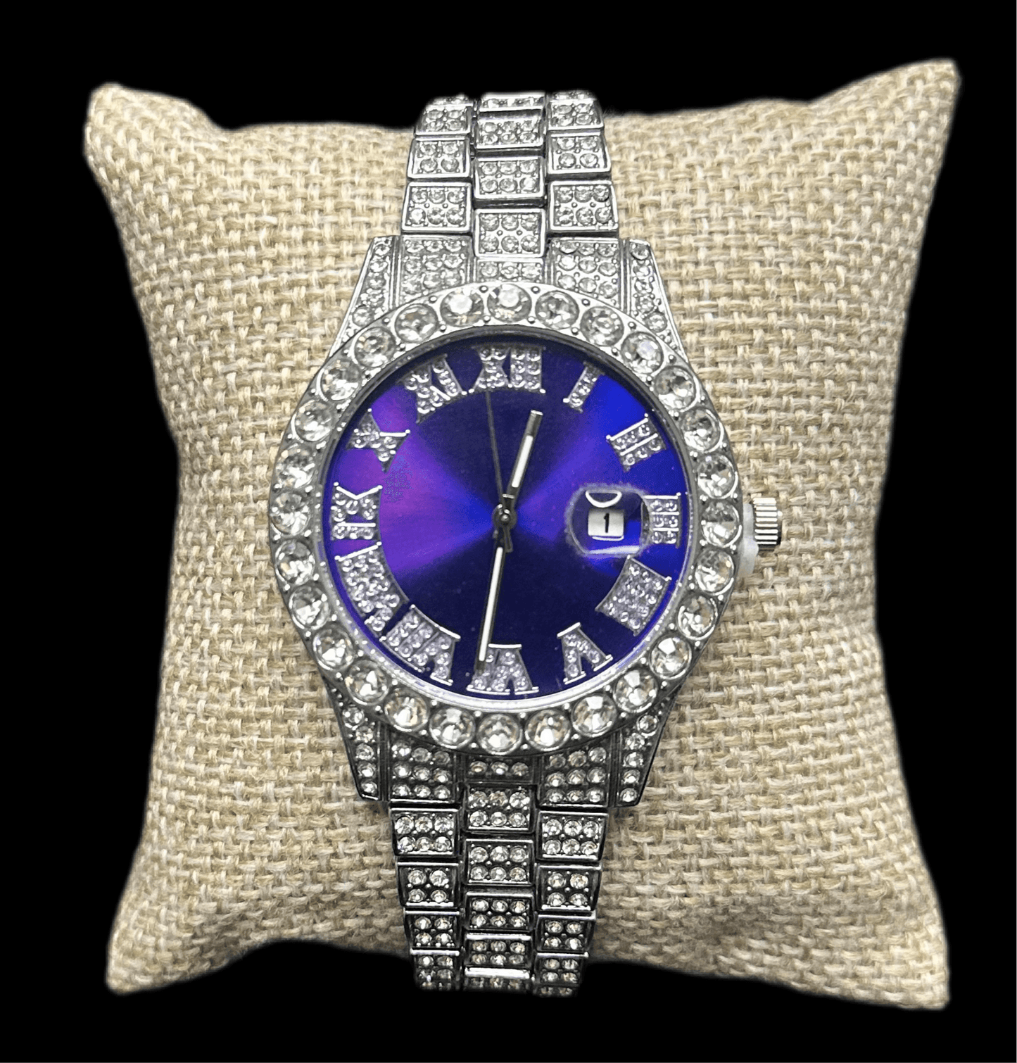 Reloj Plata Zirconias Fondo Colores All In Men Joyeria