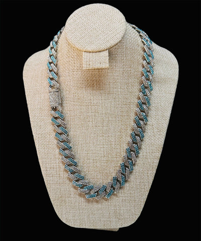 Cadena Cubana Zirconias Broche de Caja