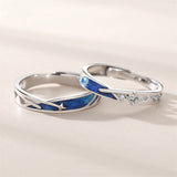 Couples Ring Meteor Shower Friendship Ring Men And Women Ring Simple Live Mouth Adjustable Bracelet