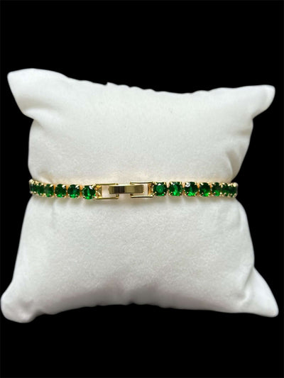 Pulsera Tenis 3 mm Verde Rosa All In Men Joyeria