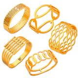 Fashion metal titanium steel bracelet with female geometric design and diamond studded spring buckle bracelet