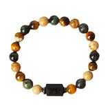 Natural stone beaded tiger eye picture stone bracelet zodiac bracelet