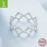 Silver Charm New Line High Grade Rhythm Ring European and American Fashion Light Luxury Style s925 Pure Silver Ring Jewelry